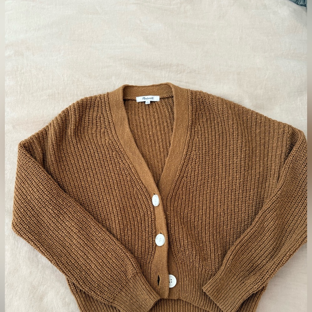 Madewell Golden Brown 100% cotton Button-Up Cardigan size S